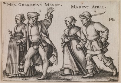Maart en april door Sebald Beham