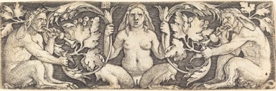 Ornament met Drie Saters door Sebald Beham