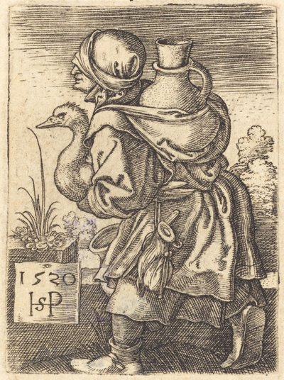 Boerin op weg naar de markt door Sebald Beham