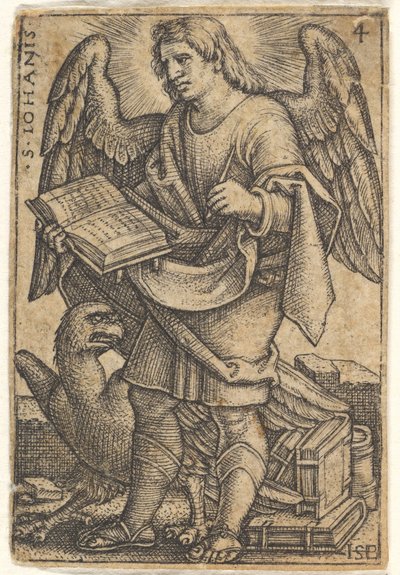 Sint Jan met zijn hoofd driekwart naar links gedraaid, met een boek in zijn rechterhand, 1541 door Sebald Beham