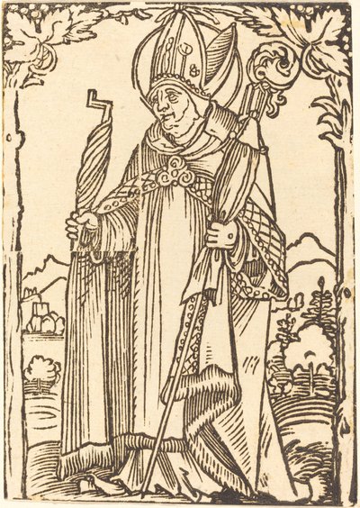 Sint Erasmus als bisschop door Sebald Beham