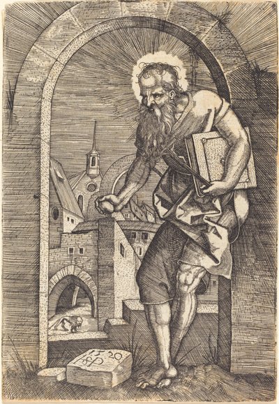 Sint Hiëronymus bij de boog door Sebald Beham