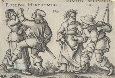 September en oktober, uit De Boerenfeest of de Twaalf Maanden, 1546-47 door Sebald Beham