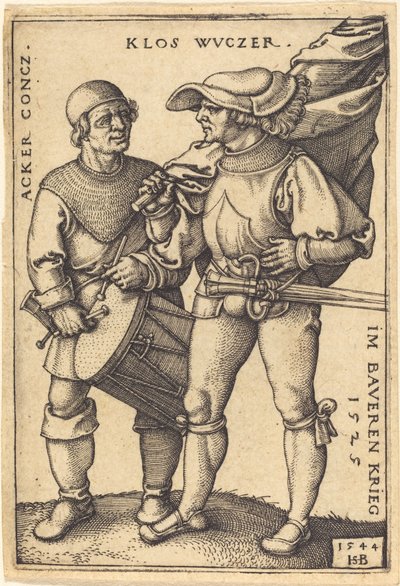 Vaandeldrager en Trommelaar door Sebald Beham