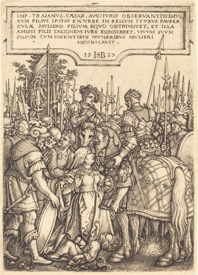 Het oordeel van Trajanus door Sebald Beham