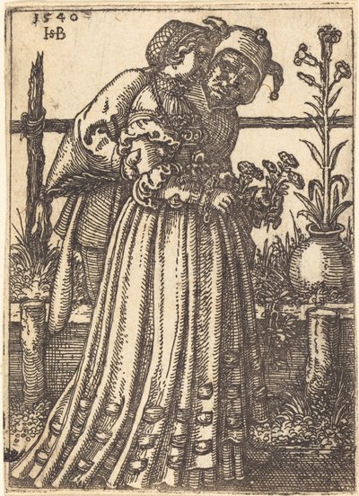 De Dame en de Dwaas door Sebald Beham