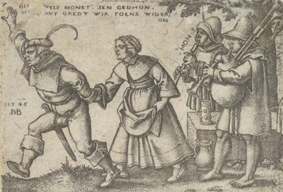 Het einde van het jaar, uit Het boerenfeest of de twaalf maanden door Sebald Beham