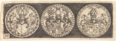 Drie Medailles met Wapenschilden door Sebald Beham