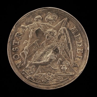 Engel met de Instrumenten van de Passie [achterzijde], 1631 door Sebastian Dadler