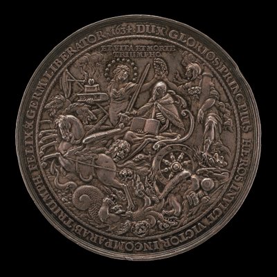 Triomf van koning Gustavus Adolphus [achterkant], 1634 door Sebastian Dadler