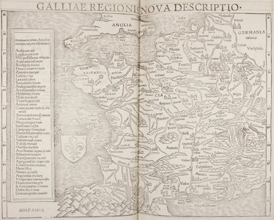 Cosmographia, detail van Galliae door Sebastian Munster