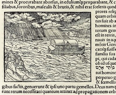 De Ark van Noach en de zondvloed, uit de editie van 1550 van 