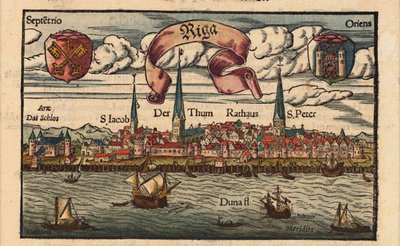 Riga uit de Cosmographia, ca. 1568 door Sebastian Munster