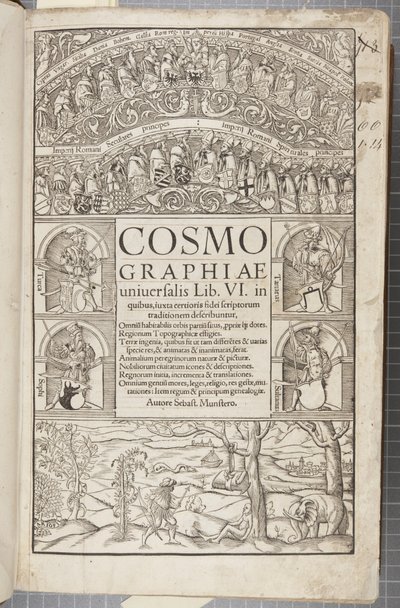 Titelpagina van Cosmographia, 1544 door Sebastian Munster