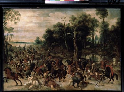 Cavalerieaanval, ca. 1615 door Sebastian Vrancx