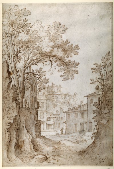 Uitzicht op het Palazzo Quirinale door Sebastian Vrancx