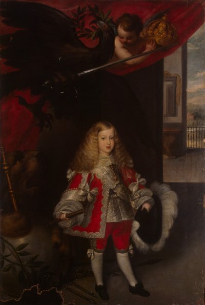 Portret van Karel II van Spanje als Kind door Sebastian de Herrera Barnuevo