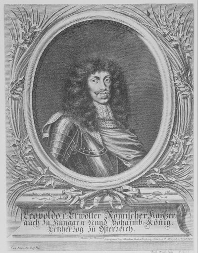 Leopold I, Heilige Roomse Keizer, gegraveerd door Bartholomaus Kilian II, 1674 door Sebastian van Dryweghen