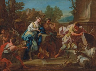 Jakob en Rachel bij de bron door Sebastiano Conca