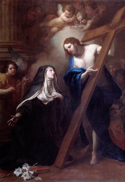 Jezus verschijnt aan Sint Clara van Montefalco door Sebastiano Conca