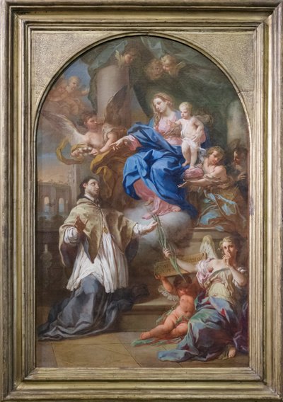 Madonna met Kind en Sint Jan van Nepomuk door Sebastiano Conca