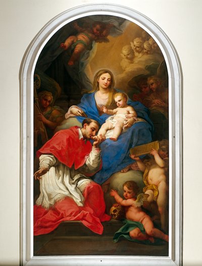 De Maagd en St. Charles Borromeo door Sebastiano Conca