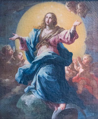 Maagd in glorie en engelen door Sebastiano Conca