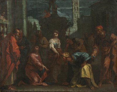 Christus en de vrouw betrapt op overspel, midden 1700s door Sebastiano Ricci