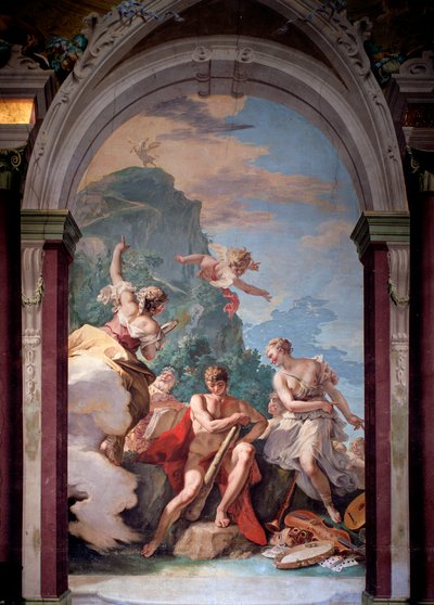 Hercules op het kruispunt tussen ondeugd en deugd door Sebastiano Ricci