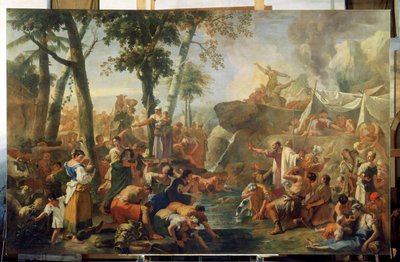 Mozes die Water uit de Rots Slaat door Sebastiano Ricci