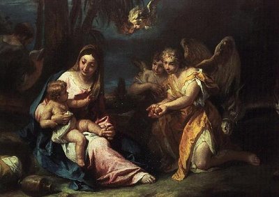 De rust tijdens de vlucht naar Egypte door Sebastiano Ricci