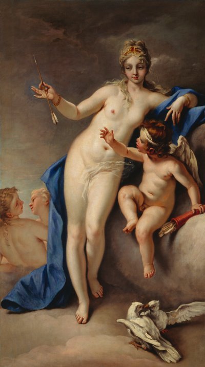Venus en Cupido door Sebastiano Ricci
