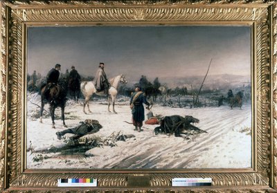 Garibaldi in Dijon op een slagveld, schilderij door S. De Albertis. 1877. Museum van Risorgimento, Milaan door Sebastiano de Albertis