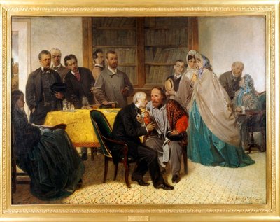 De ontmoeting van Giuseppe Garibaldi (1807-1882) en Alessandro Manzoni (1785-1873) door Sebastiano de Albertis