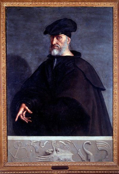 Portret van Andrea Doria, Italiaanse condottiere door Sebastiano del (c.1485 1547) Piombo