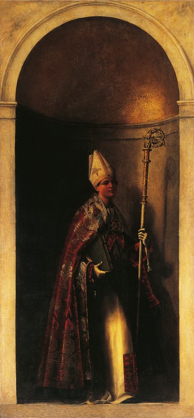 Sint-Lodewijk van Toulouse, decoratie van orgeldeur door Sebastiano del (c.1485 1547) Piombo