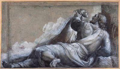 Een liggende apostel door Sebastiano del (c.1485 1547) Piombo