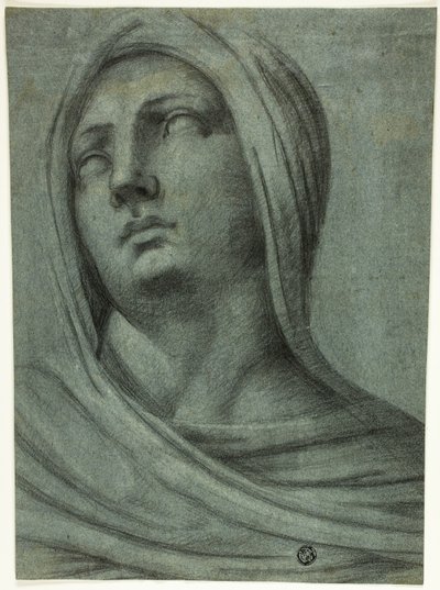 Hoofd en Schouders van Gesluierde Vrouw door Sebastiano del Piombo