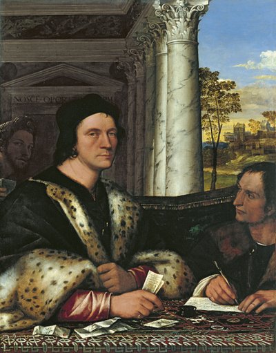 Portret van Ferry Carondelet 1473-1528, met zijn Secretaris door Sebastiano del Piombo
