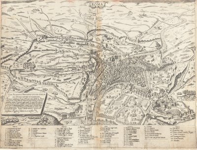 Topografische Kaart van Modern Rome door Sebastiano di Re after Giovanni Antonio Dosio