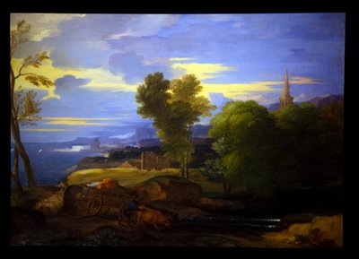 Ossen in een pastorale landschap door Sébastien Bourdon