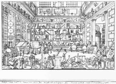 Kabinet van natuurkunde, 1687 door Sebastien I Le Clerc