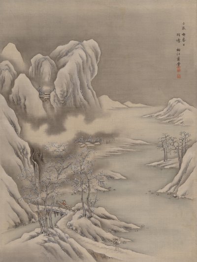 Winterscène, 1892 door Seki Shuko