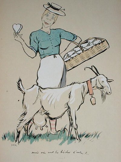 Kaasmaakster en haar geit, karikatuur uit 