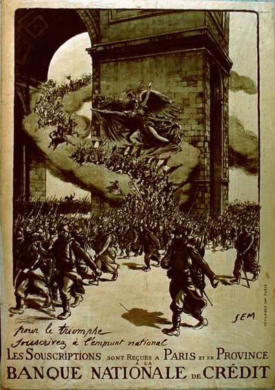 Poster voor de Franse nationale lening tijdens de Eerste Wereldoorlog (litho) door Sem