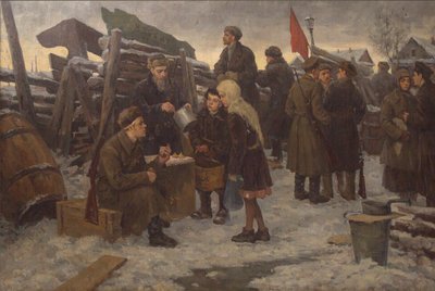 Ochtend op de Barricades door Semyon Gavrilovich Nikiforov