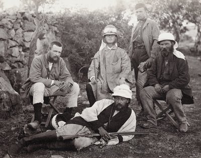 Groep ontdekkingsreizigers, Judea District, Palestina, 1867 door Sergeant Henry Phillips