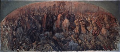 De slag bij Koelikovo op 8 september 1380 door Sergei Alexeyevich Korovin