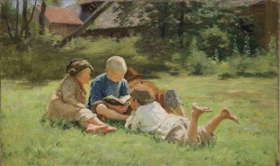 Kinderen, 1890s door Sergei Arsenevich Vinogradov