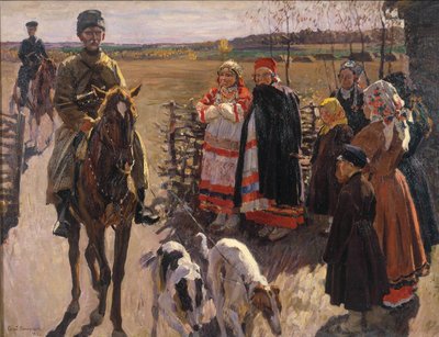 Jagers met Borzois door Sergei Arsenevich Vinogradov